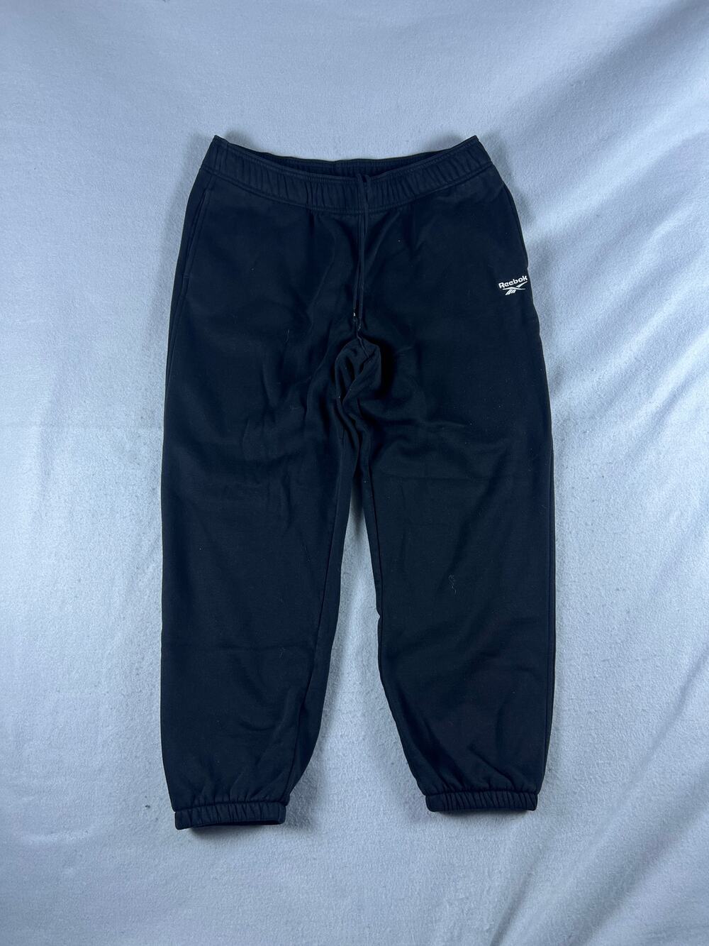 Reebok Sweatpants Mens XL Black Tapered Fleece Lined Cuffed Hem Athletic Jogger